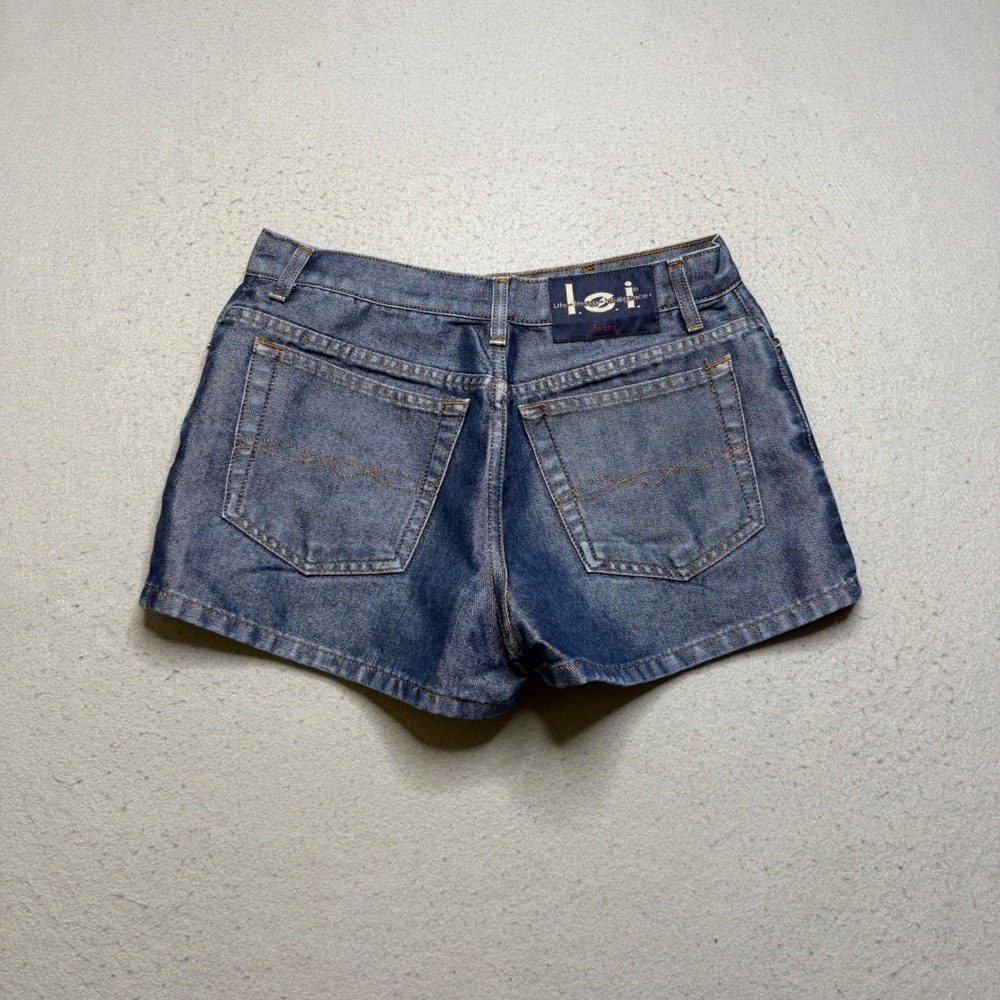 L.E.I. Denim Shorts Women 7 Blue 130685L Y2K Vintage‎ Mid Rise Jean Shorts